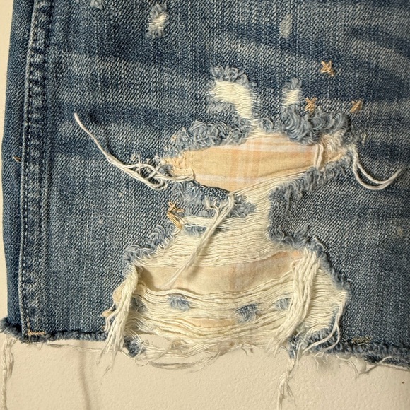 Y2K Abercrombie & Fitch Distressed Denim Micro Mini Skirt Size 25 Low Rise - Picture 4 of 11